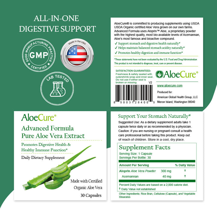 AloeCure Advanced Formula Capsules - 30ct Travel Size by AloeCure