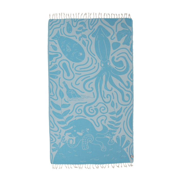 Clean Ocean Peshtemal Pure Cotton Beach Towel by La'Hammam