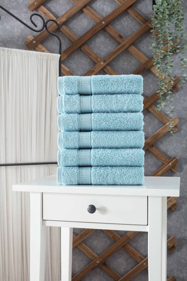 Turkish Cotton Bath Hand Towel Set of 6 by La'Hammam