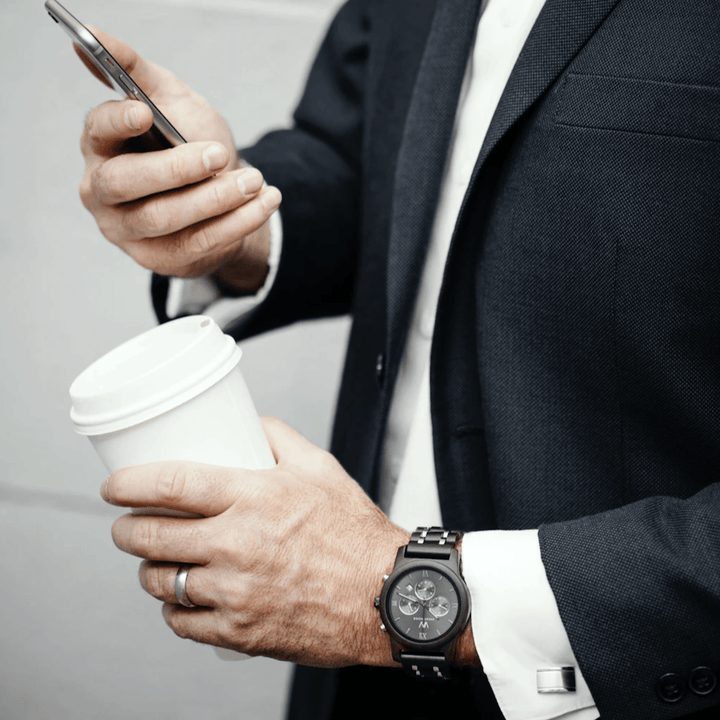 CHRONO S - IVORY BLACK (44MM) by AVANTWOOD